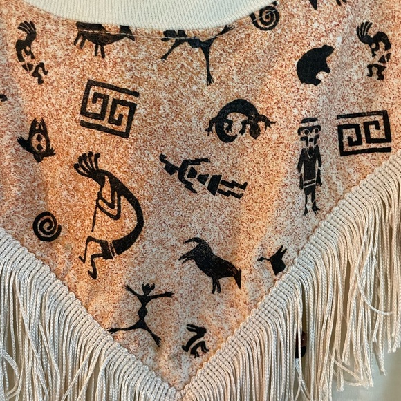 Vintage 80s Hazelwood Southwestern Navajo Tassel Shirt - Picture 3 of 6